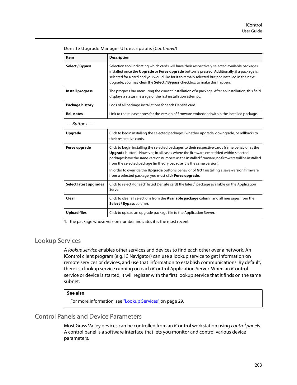 Lookup services, Control panels and device parameters | Grass Valley iControl V.6.02 User Manual | Page 213 / 610