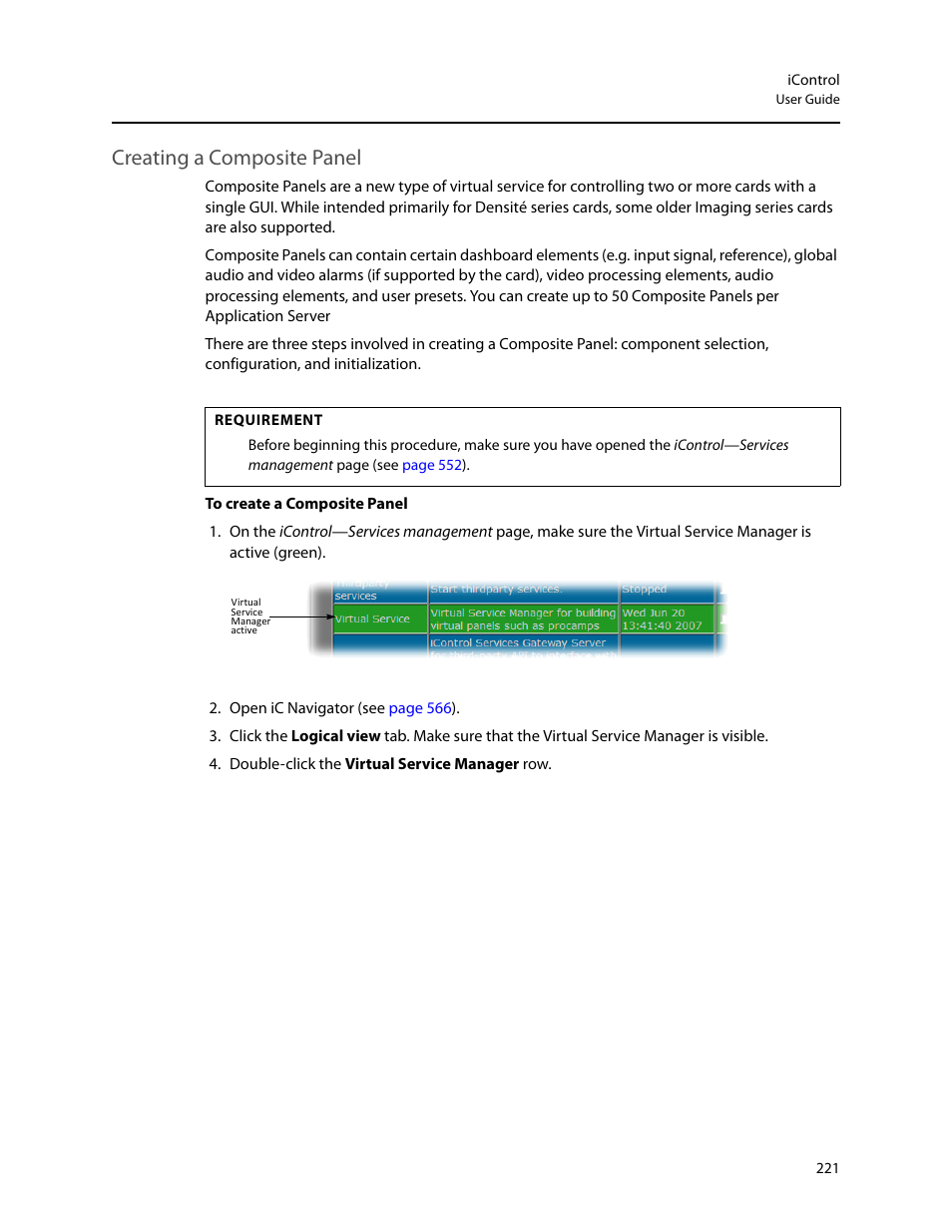 Creating a composite panel | Grass Valley iControl V.6.02 User Manual | Page 231 / 610