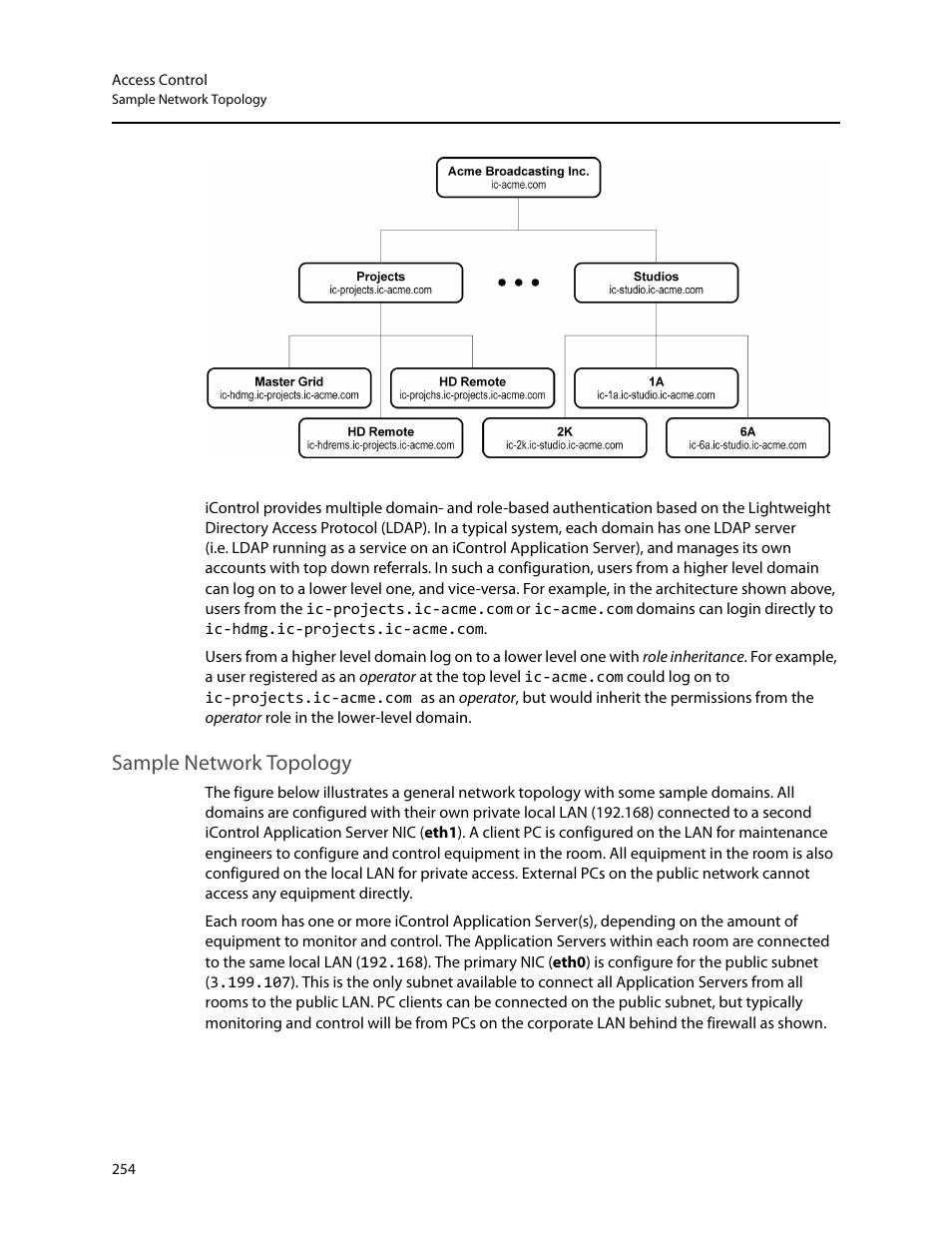 Sample network topology | Grass Valley iControl V.6.02 User Manual | Page 264 / 610