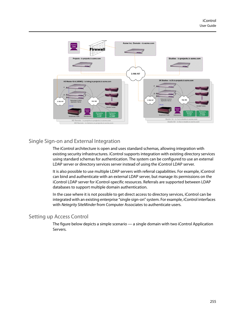 Single sign-on and external integration, Setting up access control | Grass Valley iControl V.6.02 User Manual | Page 265 / 610