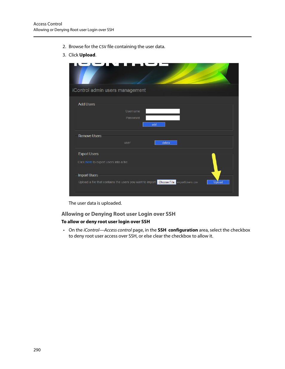 Allowing or denying root user login over ssh | Grass Valley iControl V.6.02 User Manual | Page 300 / 610