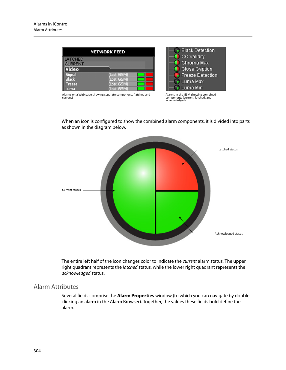 Alarm attributes | Grass Valley iControl V.6.02 User Manual | Page 314 / 610