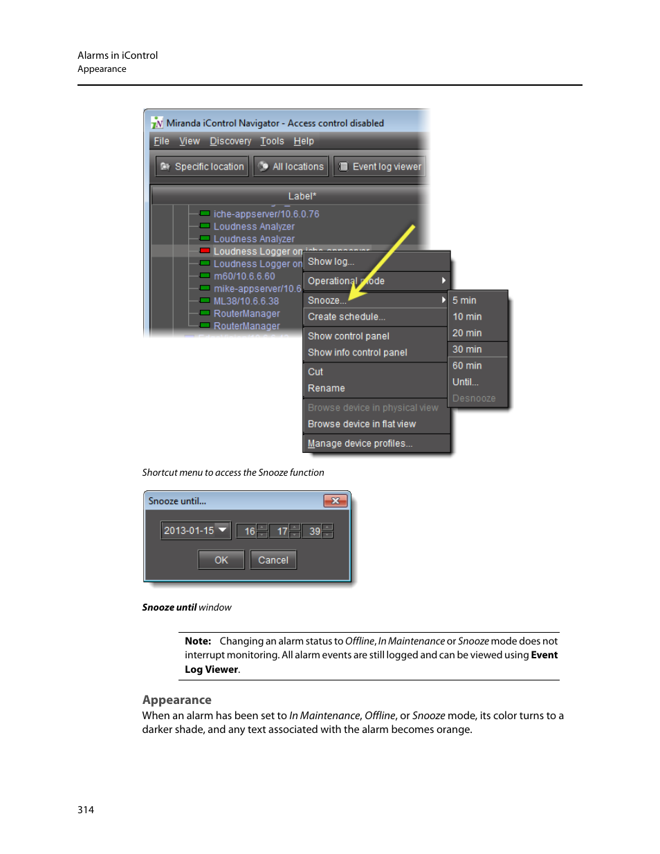 Appearance | Grass Valley iControl V.6.02 User Manual | Page 324 / 610