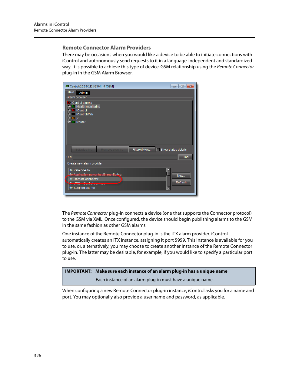 Remote connector alarm providers | Grass Valley iControl V.6.02 User Manual | Page 336 / 610