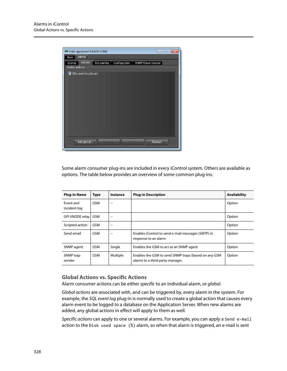 Global actions vs. specific actions | Grass Valley iControl V.6.02 User Manual | Page 338 / 610