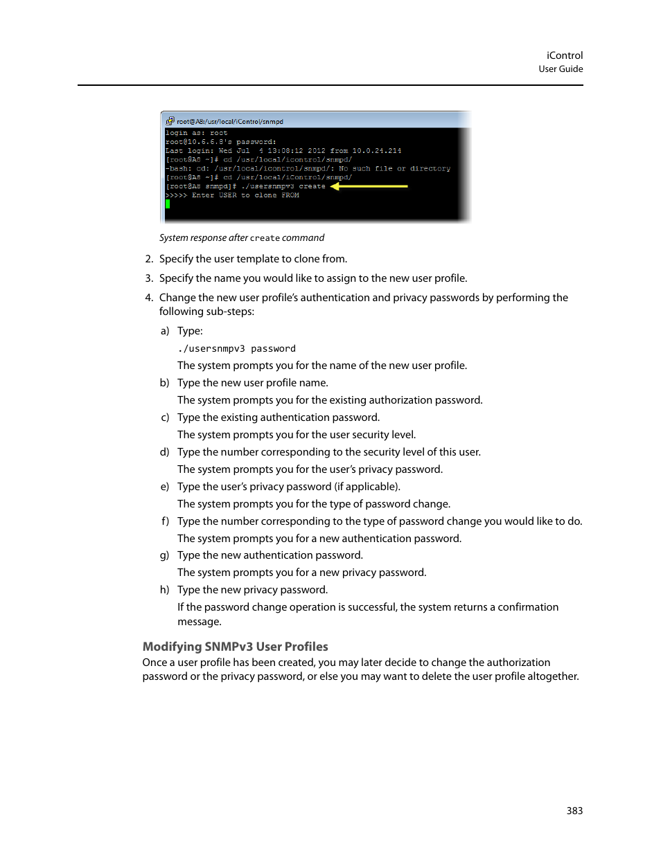 Modifying snmpv3 user profiles, Ed (see | Grass Valley iControl V.6.02 User Manual | Page 393 / 610