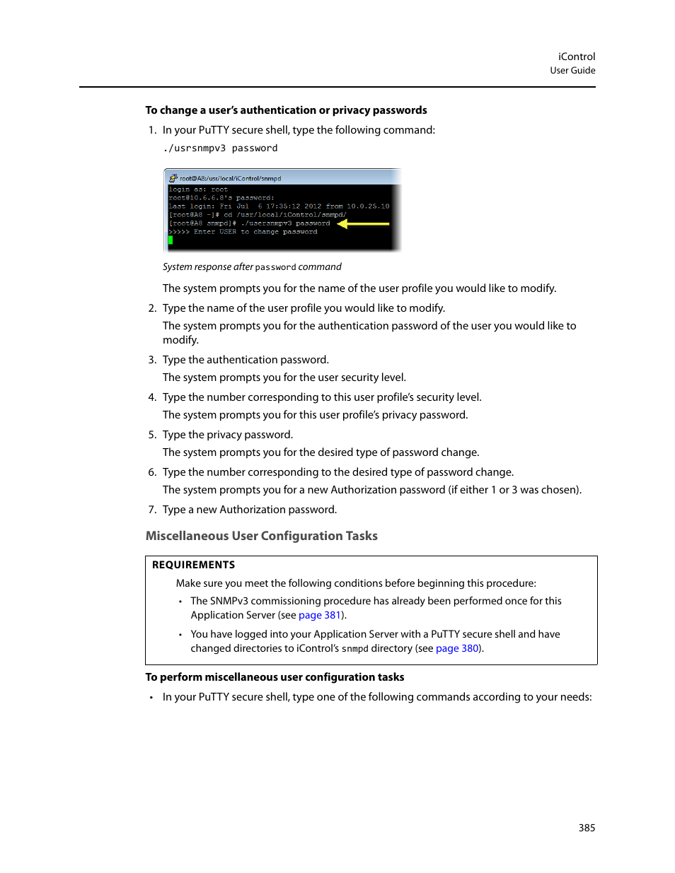 Miscellaneous user configuration tasks, Mmand (see, Es (see | Grass Valley iControl V.6.02 User Manual | Page 395 / 610