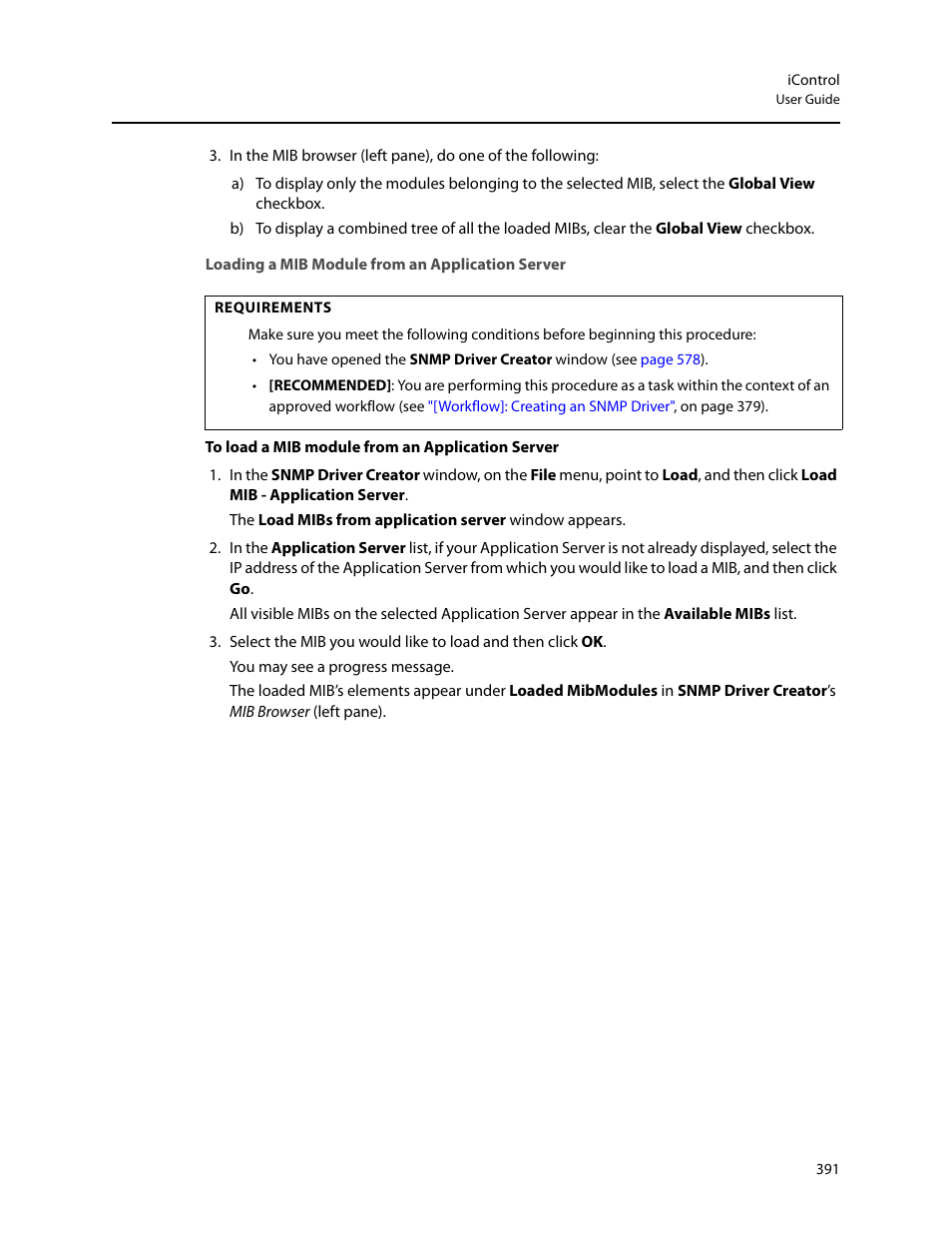 Loading a mib module from an application server | Grass Valley iControl V.6.02 User Manual | Page 401 / 610
