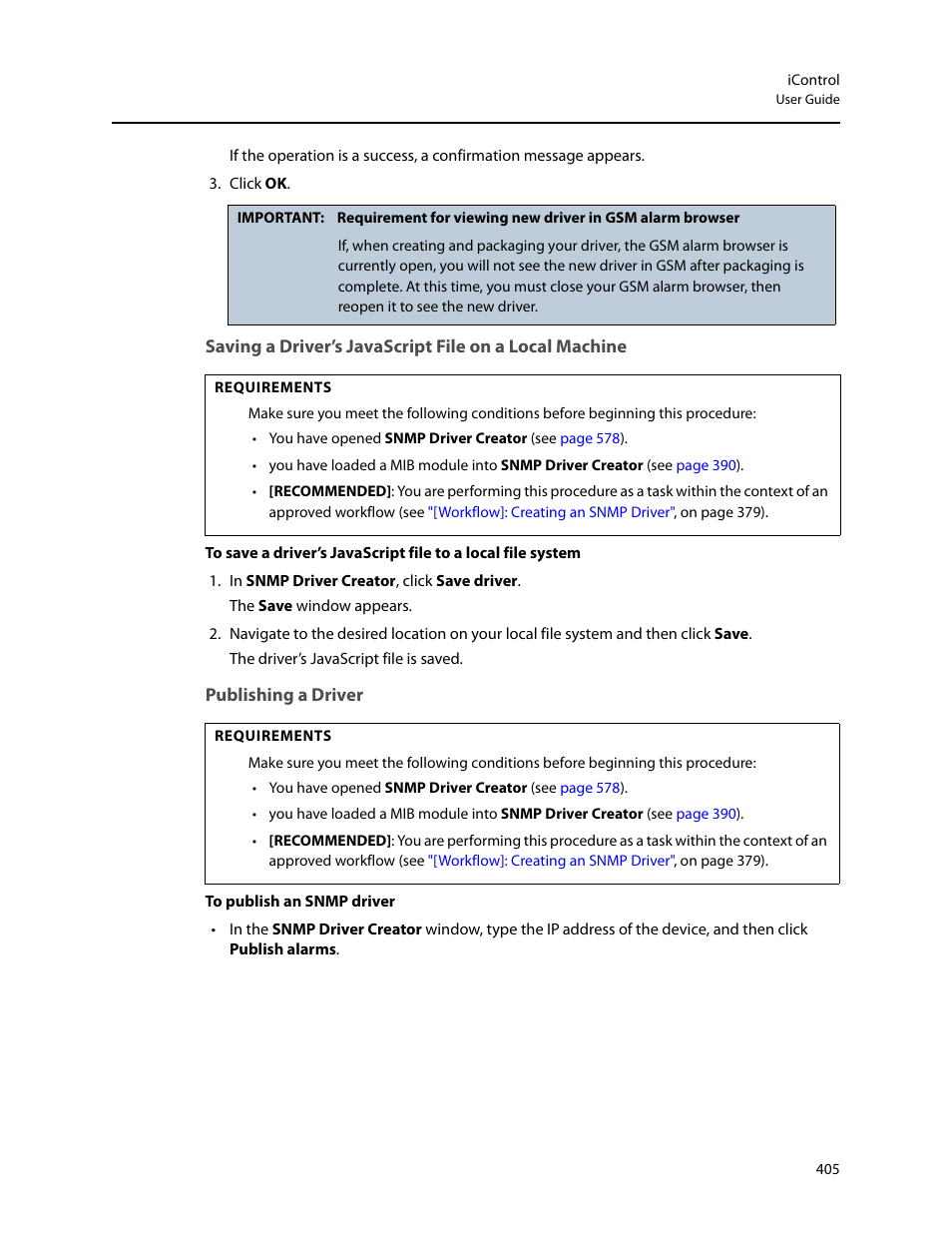 Publishing a driver | Grass Valley iControl V.6.02 User Manual | Page 415 / 610