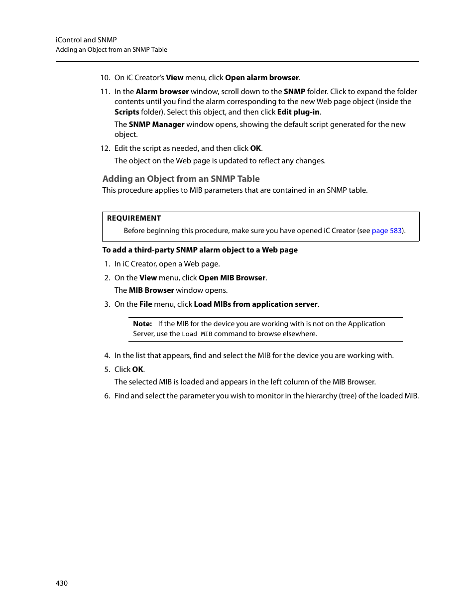 Adding an object from an snmp table | Grass Valley iControl V.6.02 User Manual | Page 440 / 610