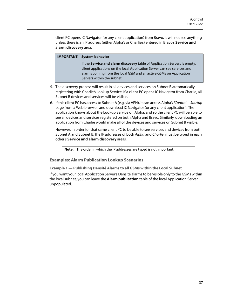 Examples: alarm publication lookup scenarios | Grass Valley iControl V.6.02 User Manual | Page 47 / 610