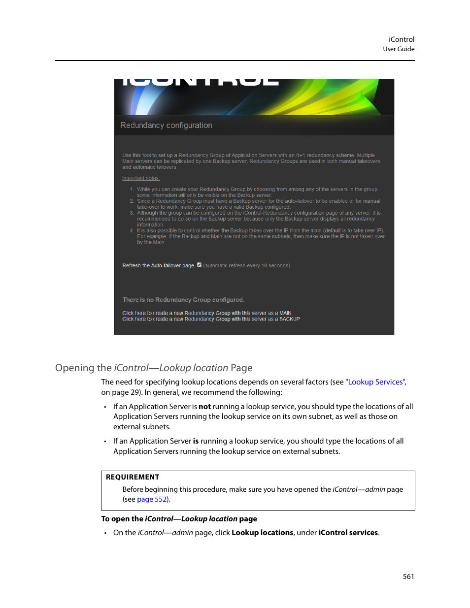 Et (see, Opening the icontrol—lookup location page | Grass Valley iControl V.6.02 User Manual | Page 571 / 610