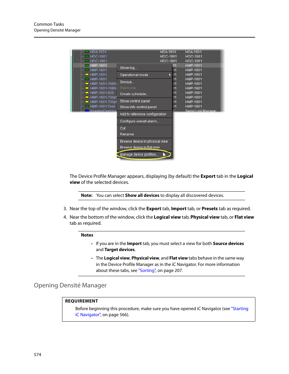 Opening densité manager | Grass Valley iControl V.6.02 User Manual | Page 584 / 610