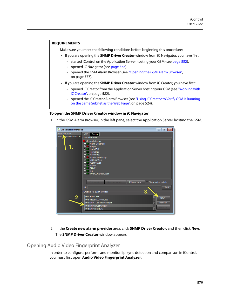 Opening audio video fingerprint analyzer | Grass Valley iControl V.6.02 User Manual | Page 589 / 610