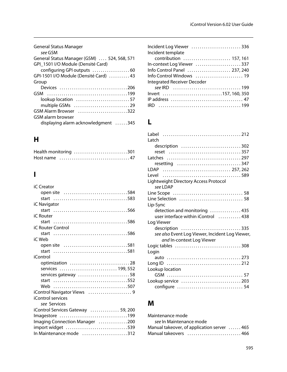 Grass Valley iControl V.6.02 User Manual | Page 605 / 610
