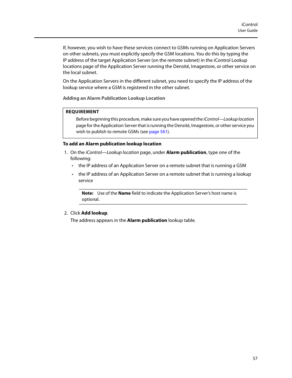 Adding an alarm publication lookup location | Grass Valley iControl V.6.02 User Manual | Page 67 / 610
