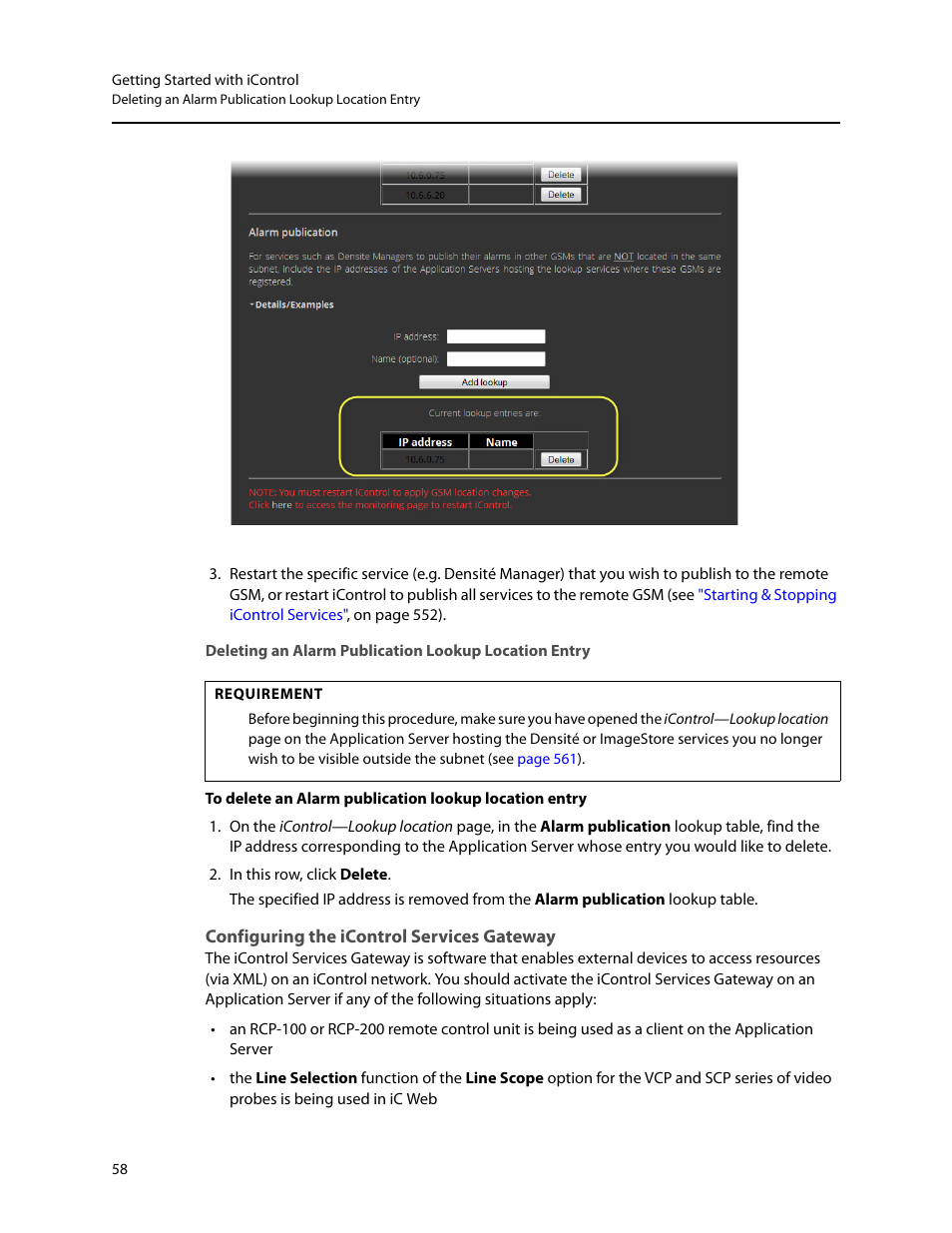 Configuring the icontrol services gateway | Grass Valley iControl V.6.02 User Manual | Page 68 / 610