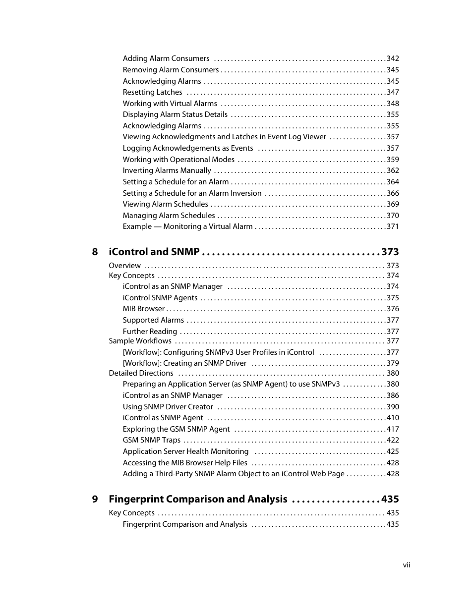 8icontrol and snmp, 9fingerprint comparison and analysis | Grass Valley iControl V.6.02 User Manual | Page 7 / 610