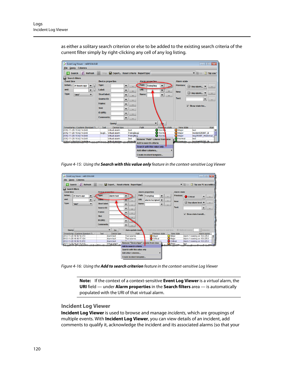 Incident log viewer | Grass Valley iControl V.4.43 User Manual | Page 130 / 772