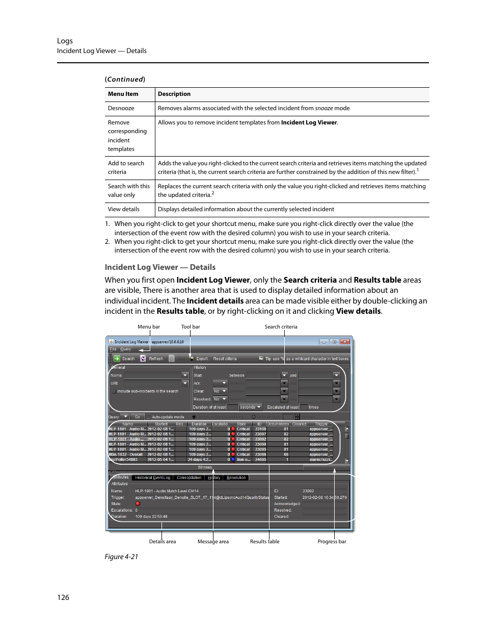 Incident log viewer — details | Grass Valley iControl V.4.43 User Manual | Page 136 / 772