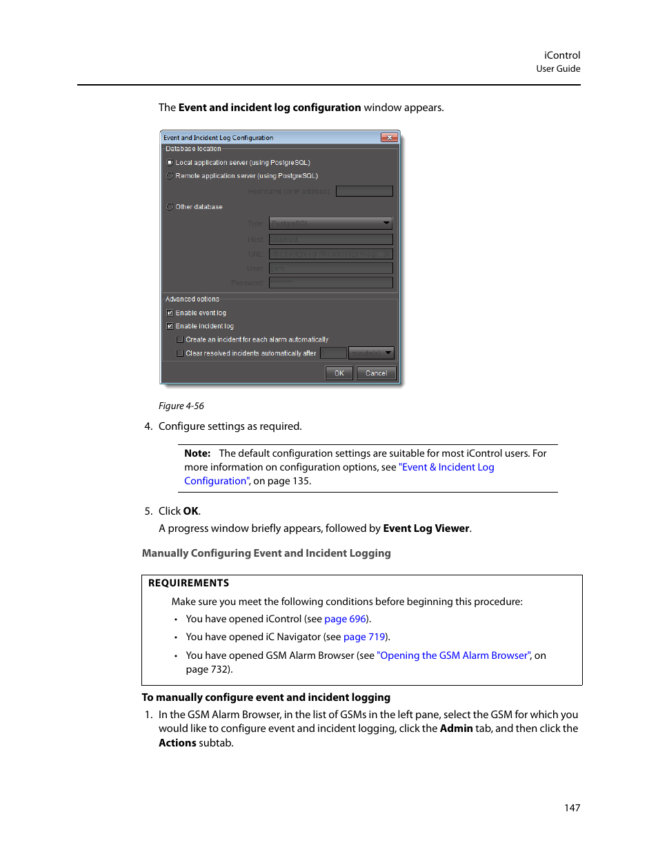 Manually configuring event and incident logging | Grass Valley iControl V.4.43 User Manual | Page 157 / 772