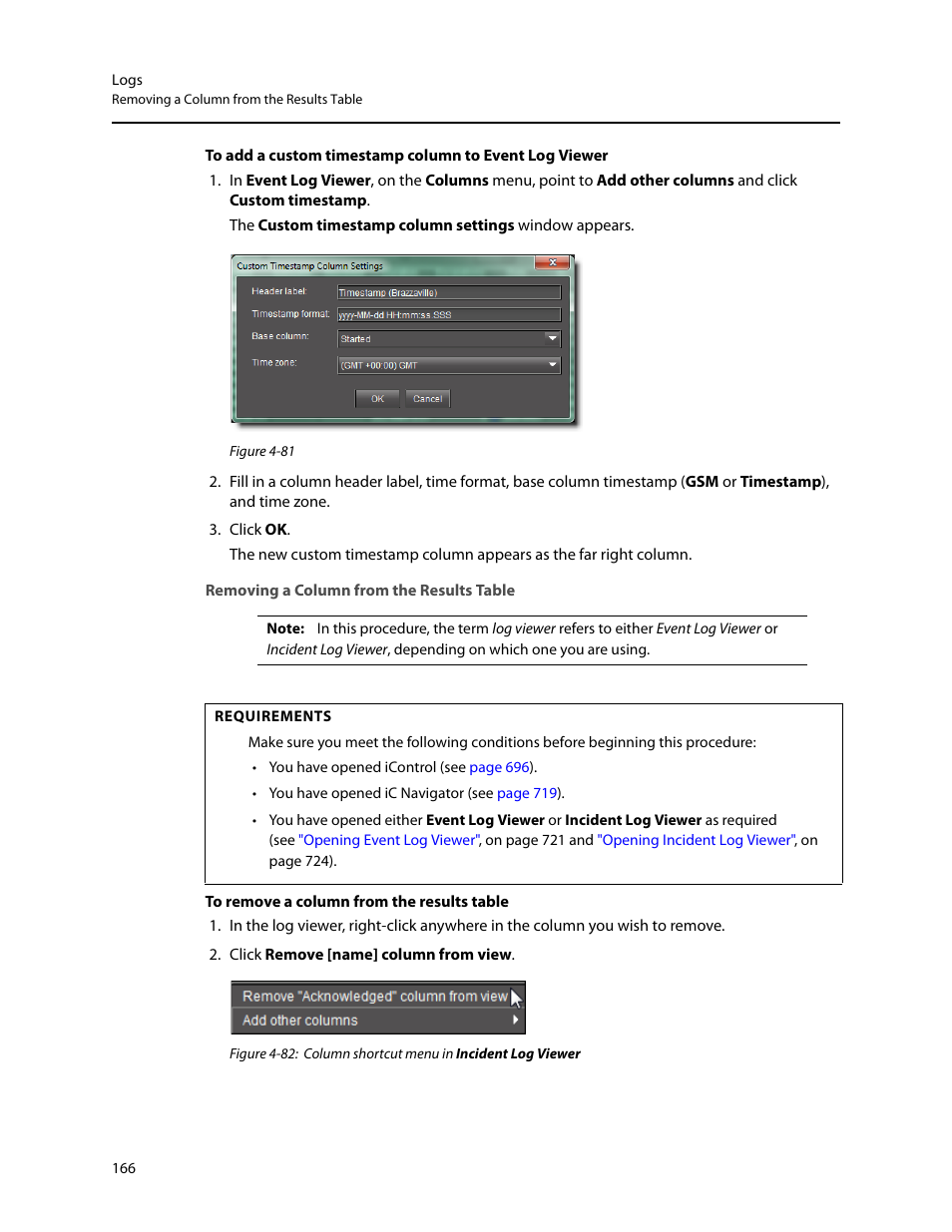 Removing a column from the results table | Grass Valley iControl V.4.43 User Manual | Page 176 / 772