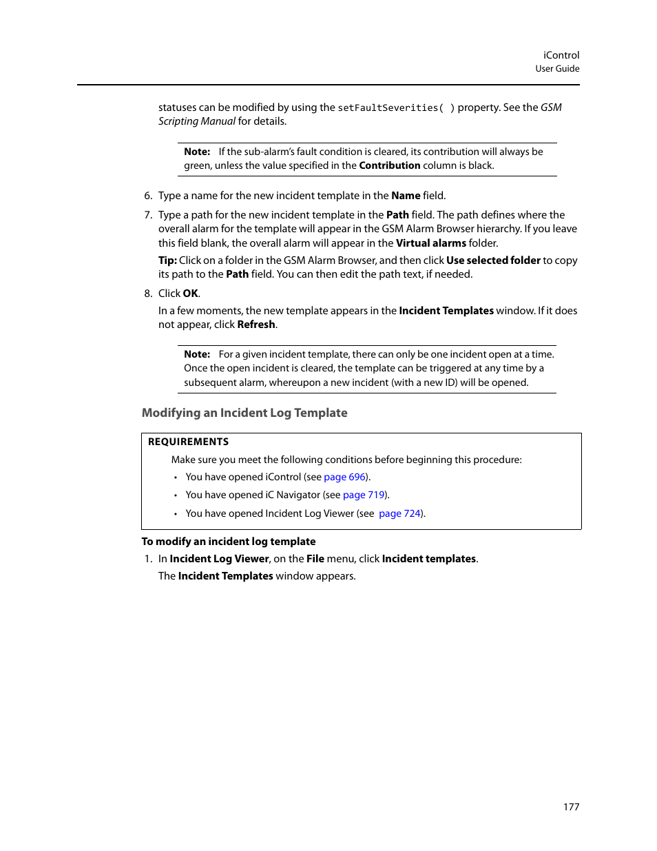 Modifying an incident log template | Grass Valley iControl V.4.43 User Manual | Page 187 / 772