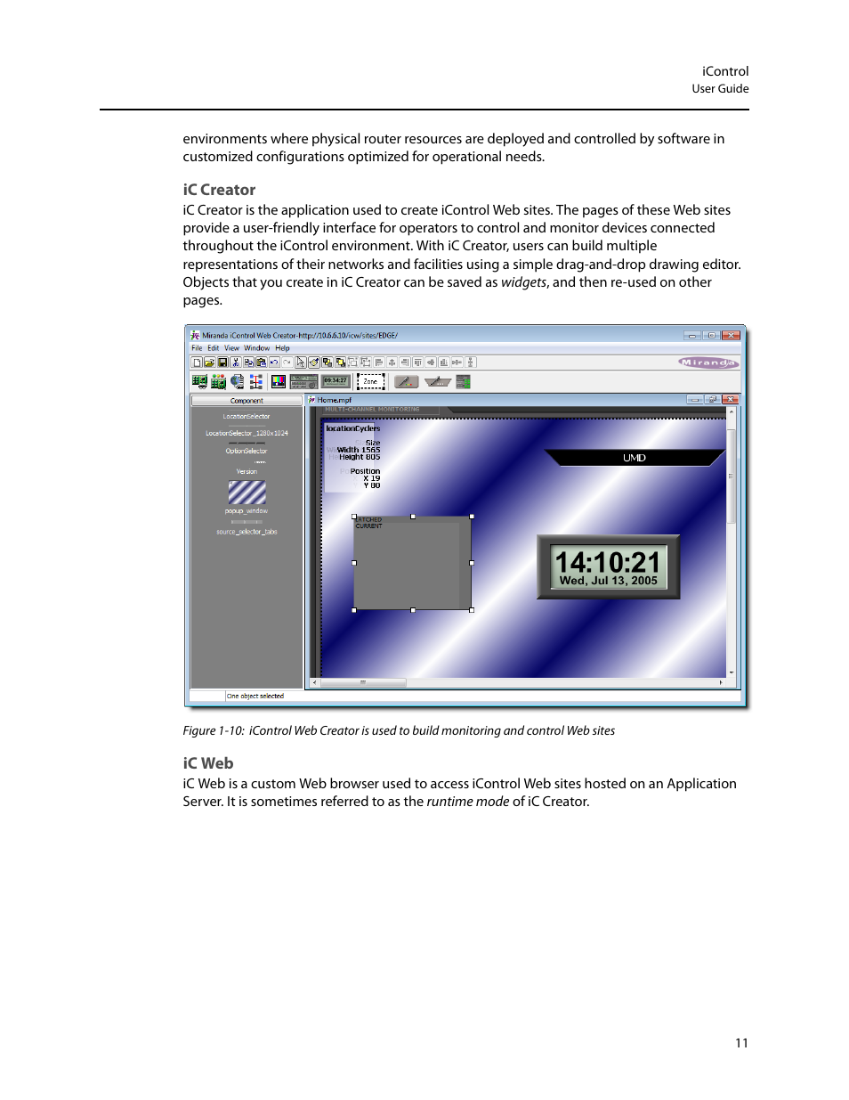 Ic creator, Ic web | Grass Valley iControl V.4.43 User Manual | Page 21 / 772