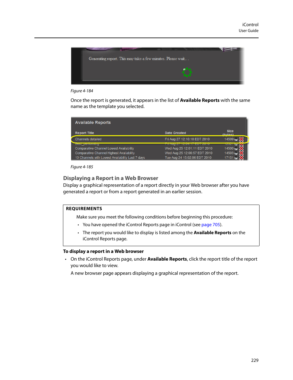 Displaying a report in a web browser | Grass Valley iControl V.4.43 User Manual | Page 239 / 772
