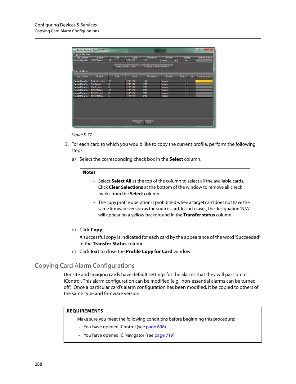 Copying card alarm configurations | Grass Valley iControl V.4.43 User Manual | Page 298 / 772