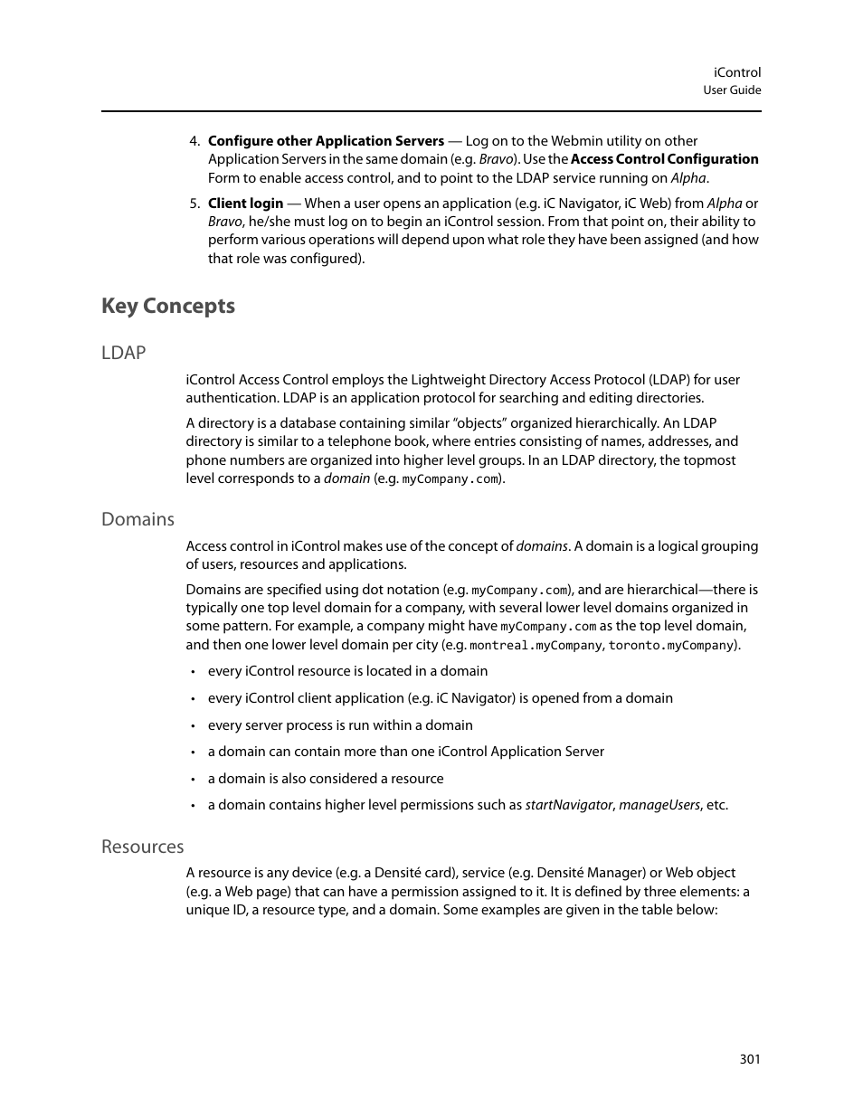 Key concepts, Ldap, Domains | Resources, Ldap domains resources | Grass Valley iControl V.4.43 User Manual | Page 311 / 772