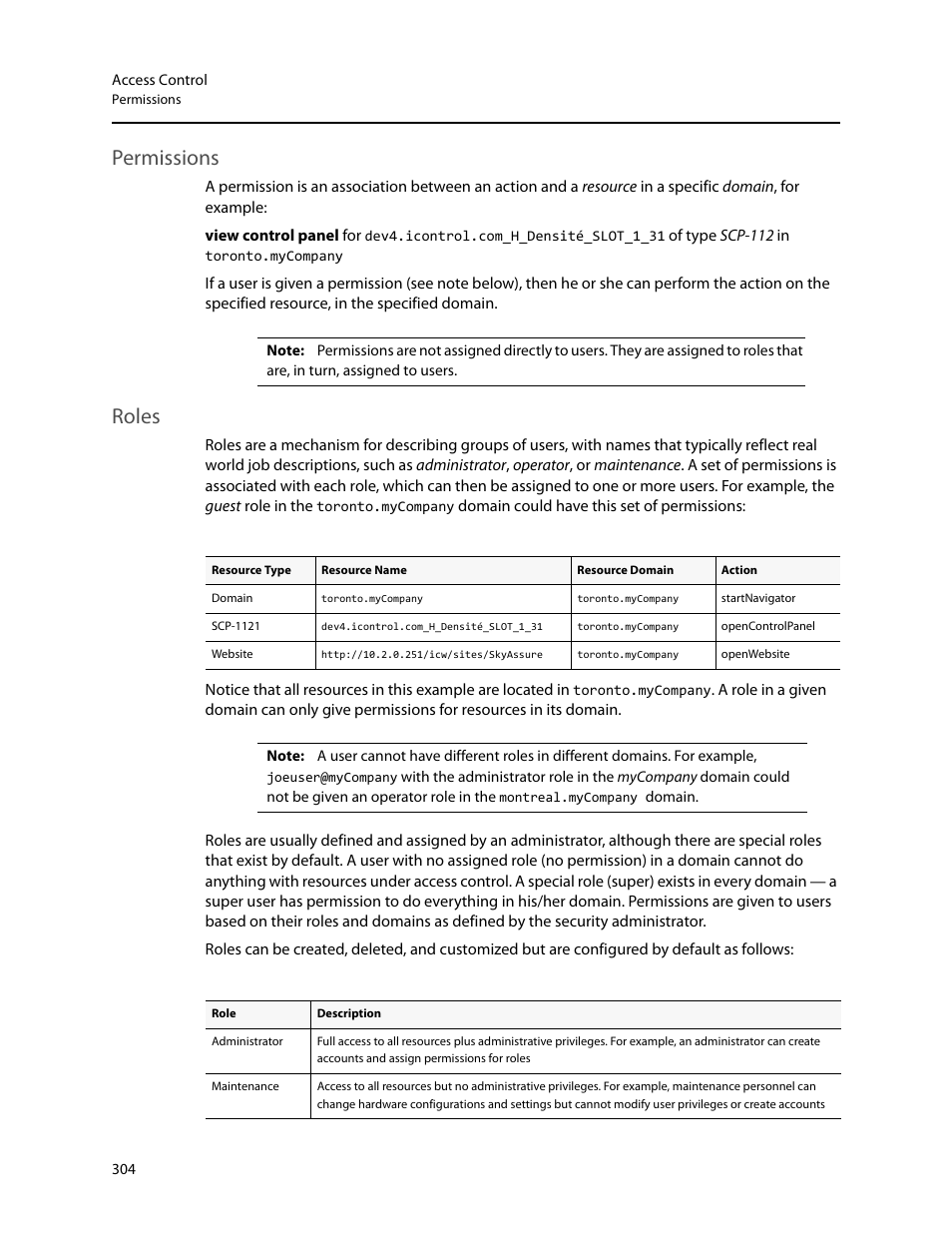 Permissions, Roles, Permissions roles | Grass Valley iControl V.4.43 User Manual | Page 314 / 772