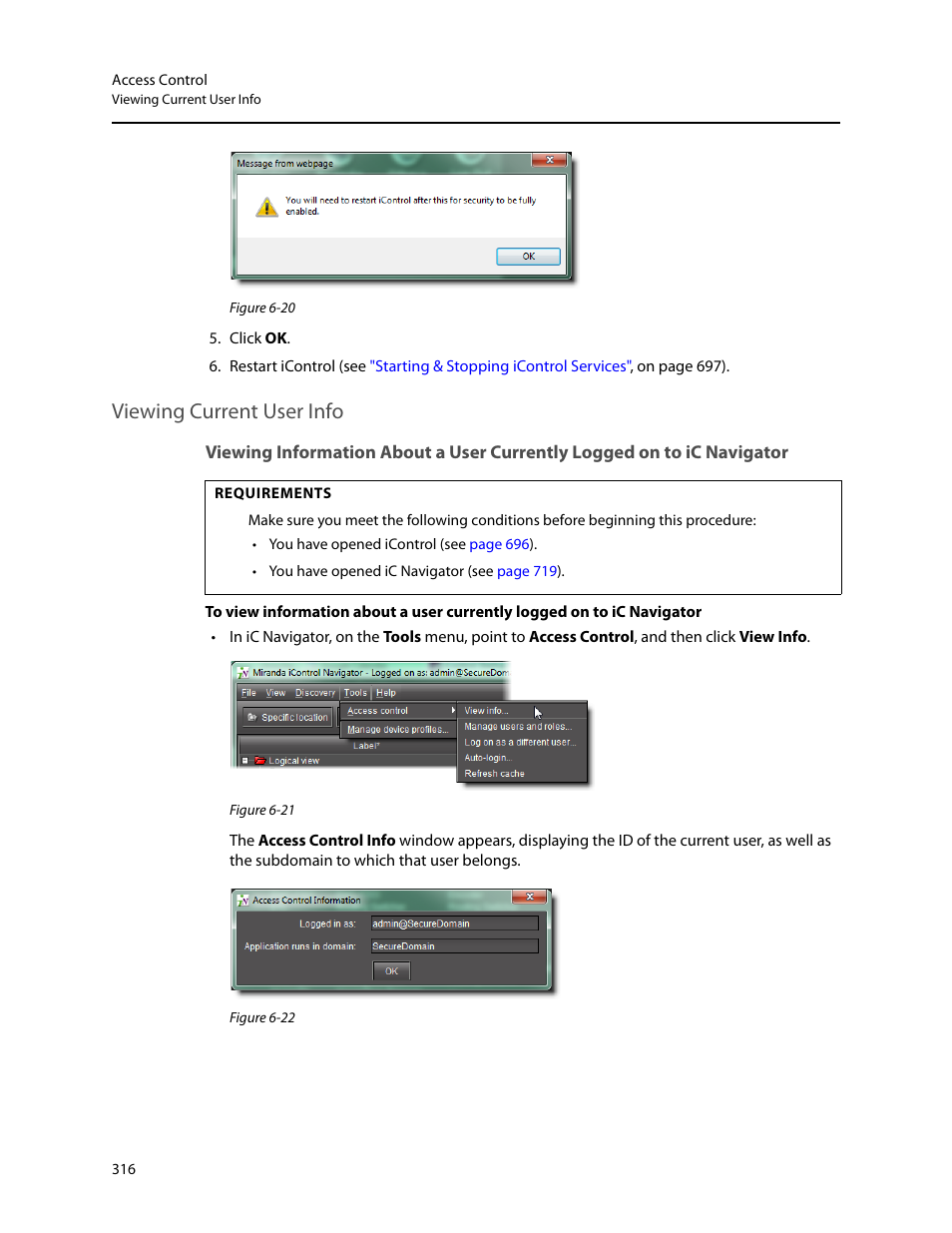 Viewing current user info | Grass Valley iControl V.4.43 User Manual | Page 326 / 772