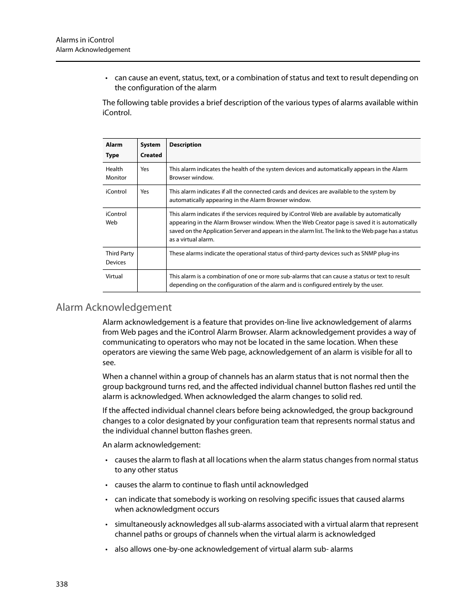Alarm acknowledgement | Grass Valley iControl V.4.43 User Manual | Page 348 / 772
