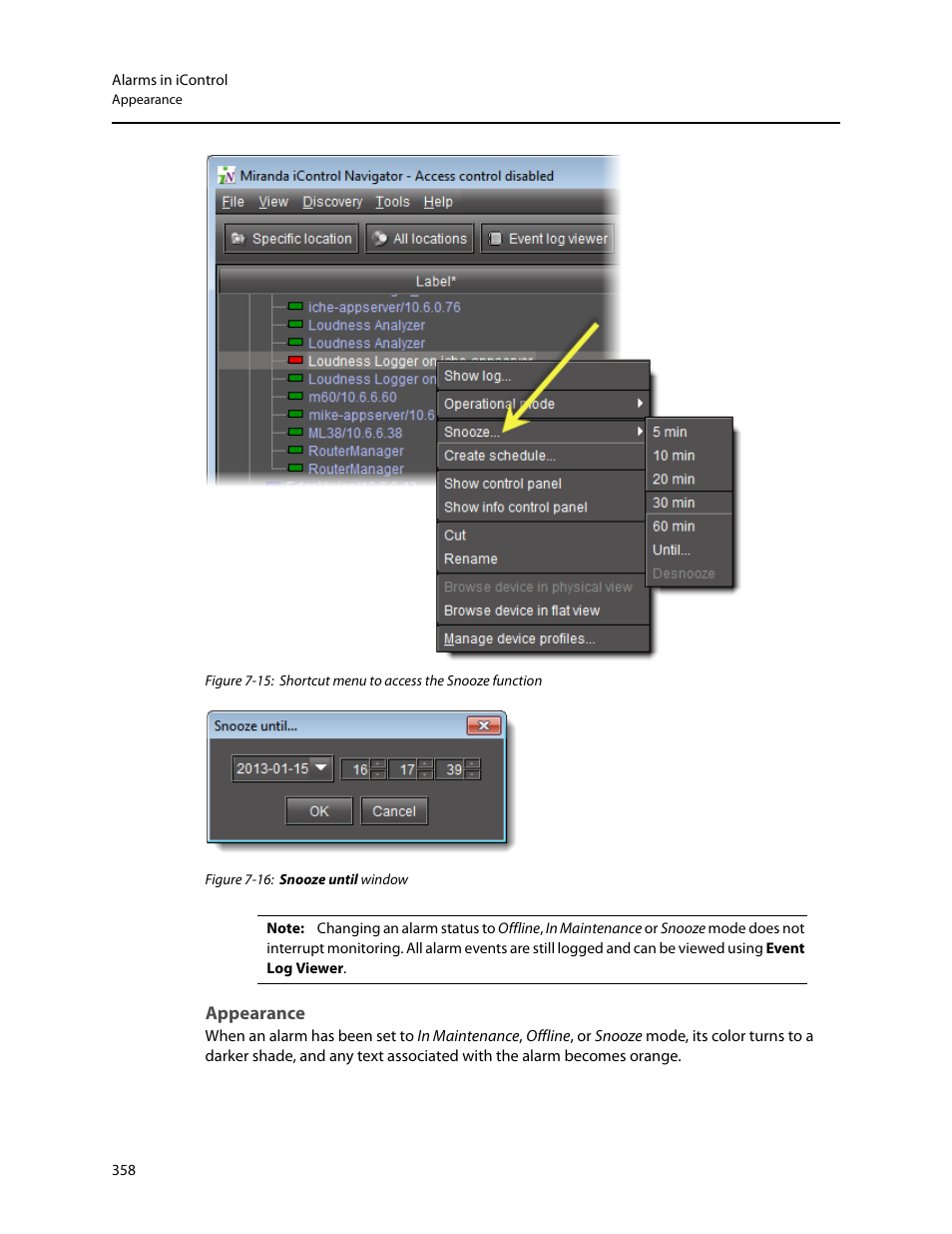 Appearance, Figure 7-15, Figure 7-16 | Grass Valley iControl V.4.43 User Manual | Page 368 / 772