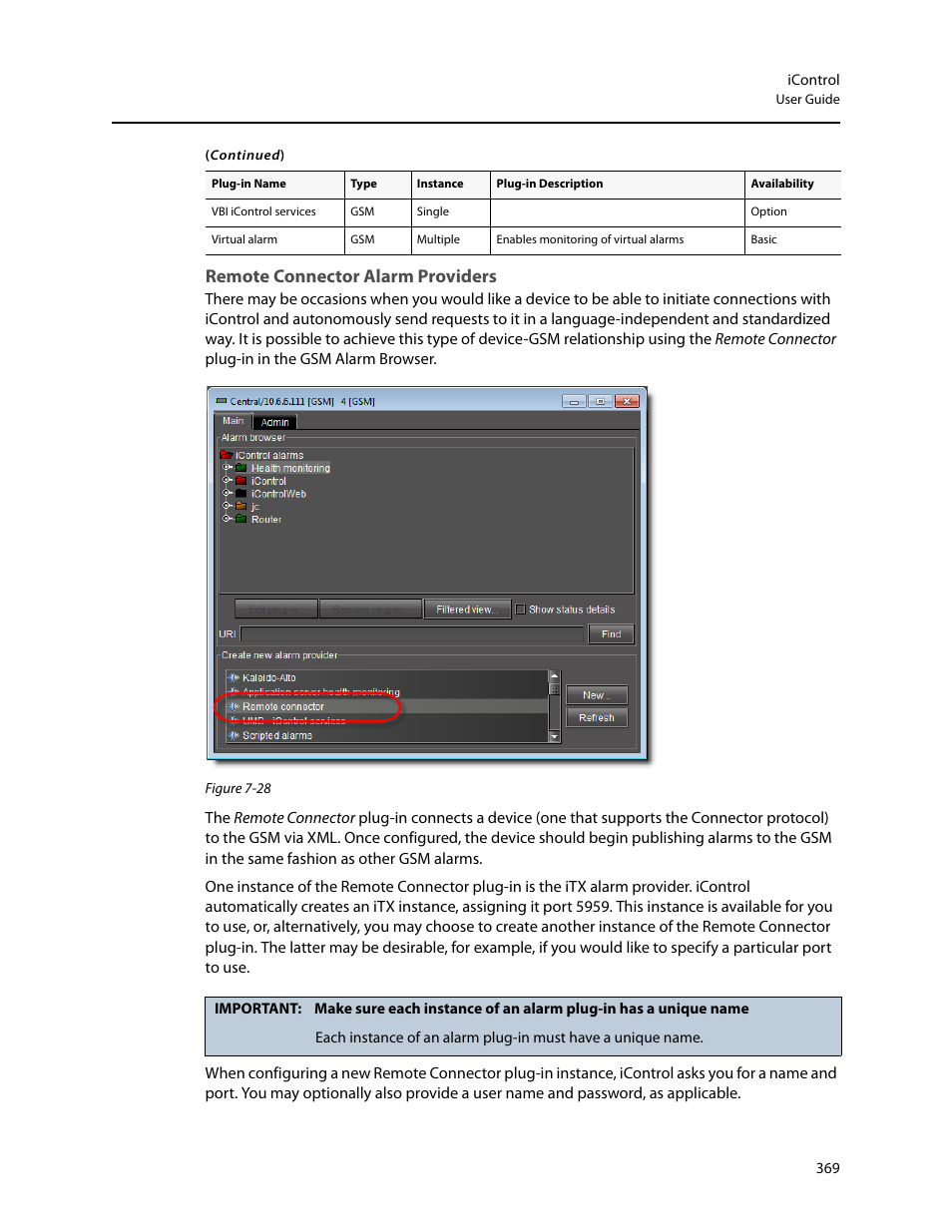Remote connector alarm providers | Grass Valley iControl V.4.43 User Manual | Page 379 / 772