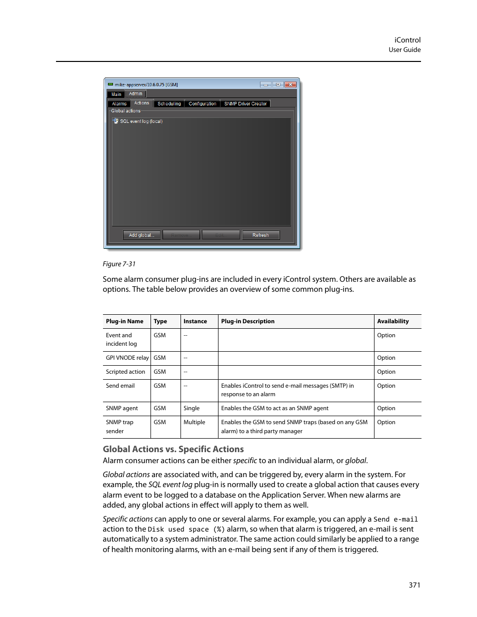 Global actions vs. specific actions | Grass Valley iControl V.4.43 User Manual | Page 381 / 772