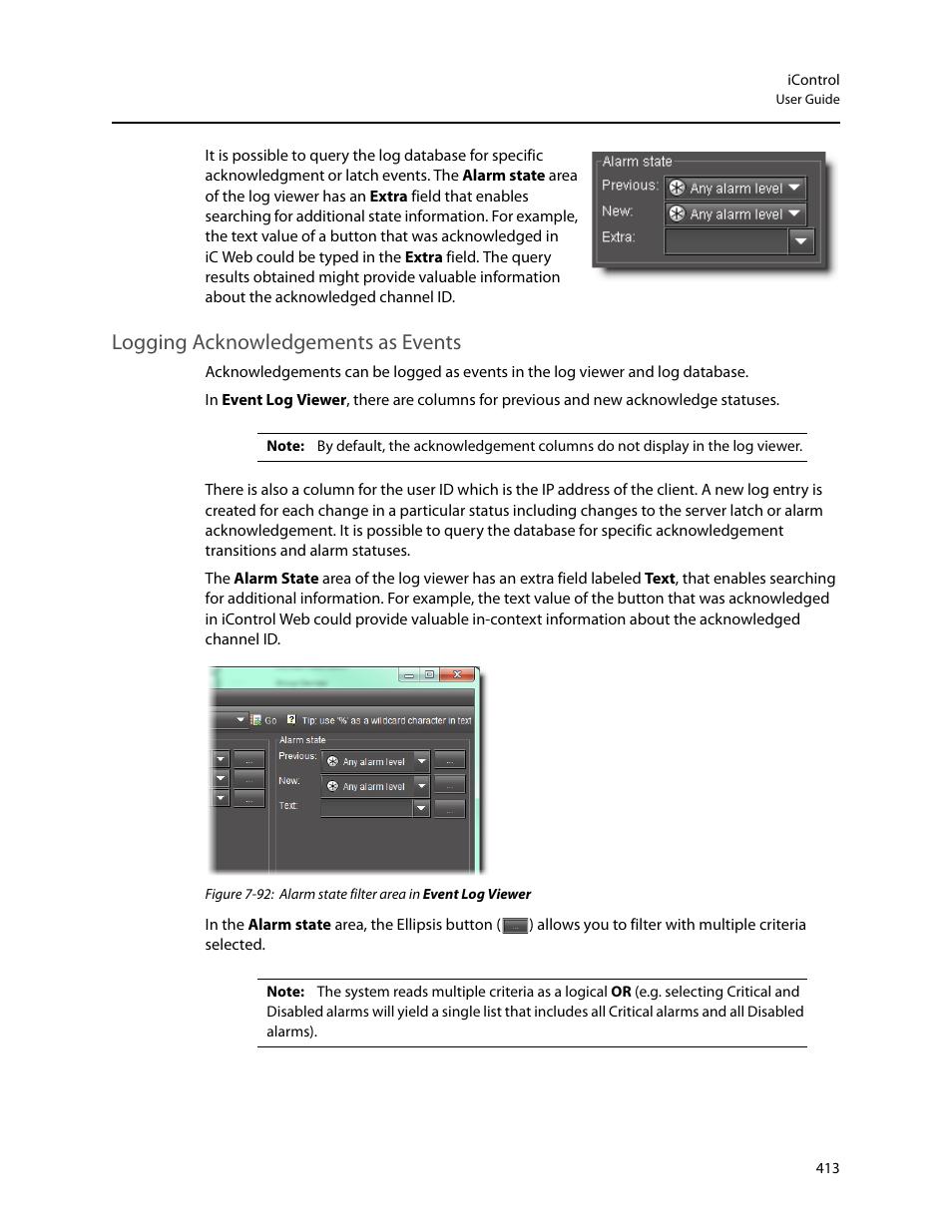 Logging acknowledgements as events | Grass Valley iControl V.4.43 User Manual | Page 423 / 772