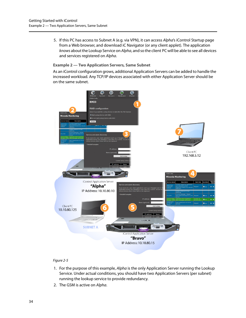 Example 2 — two application servers, same subnet | Grass Valley iControl V.4.43 User Manual | Page 44 / 772