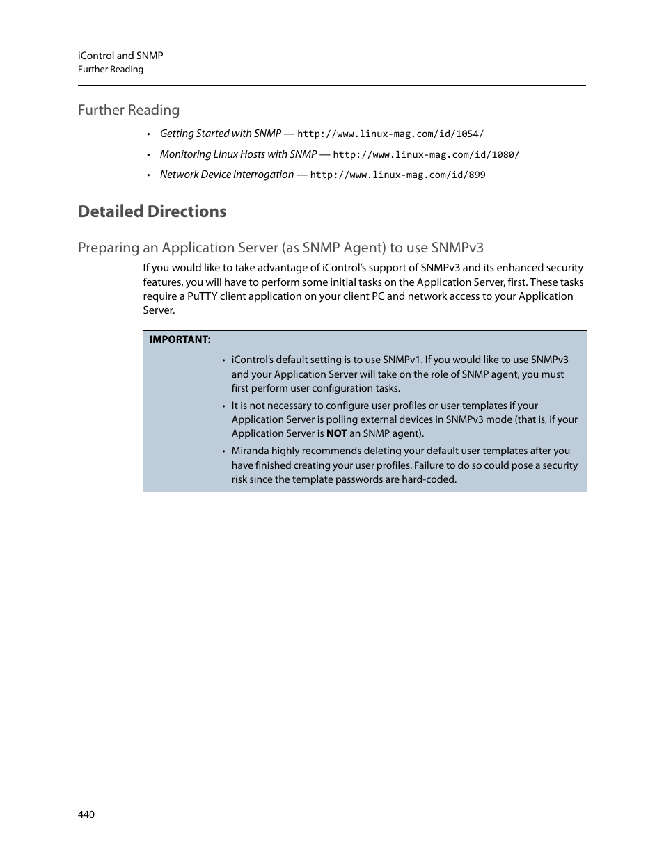 Further reading, Detailed directions | Grass Valley iControl V.4.43 User Manual | Page 450 / 772