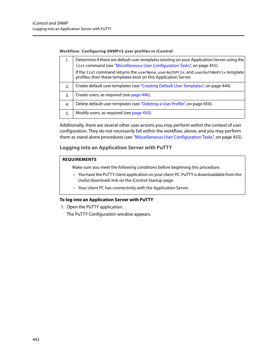 Logging into an application server with putty | Grass Valley iControl V.4.43 User Manual | Page 452 / 772