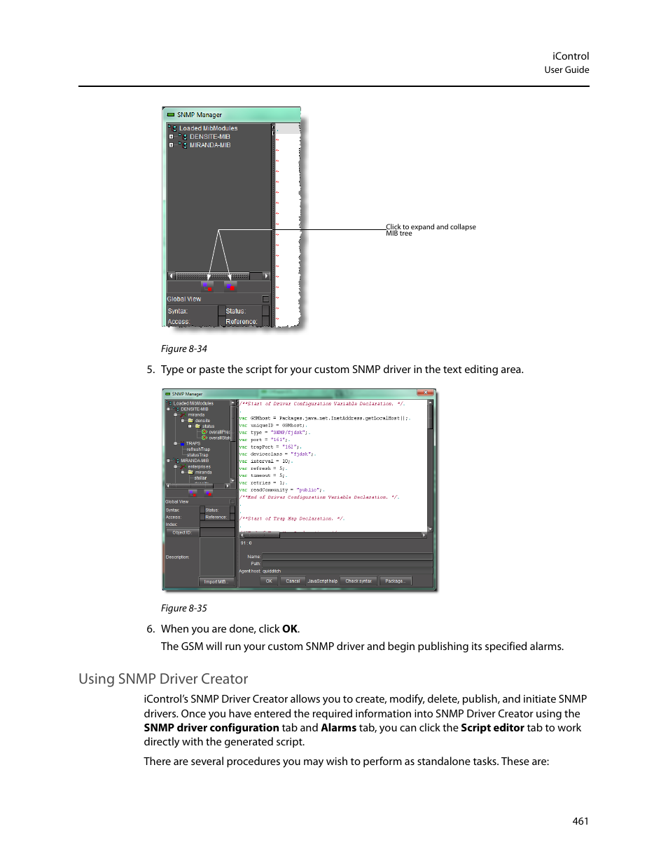 Using snmp driver creator | Grass Valley iControl V.4.43 User Manual | Page 471 / 772