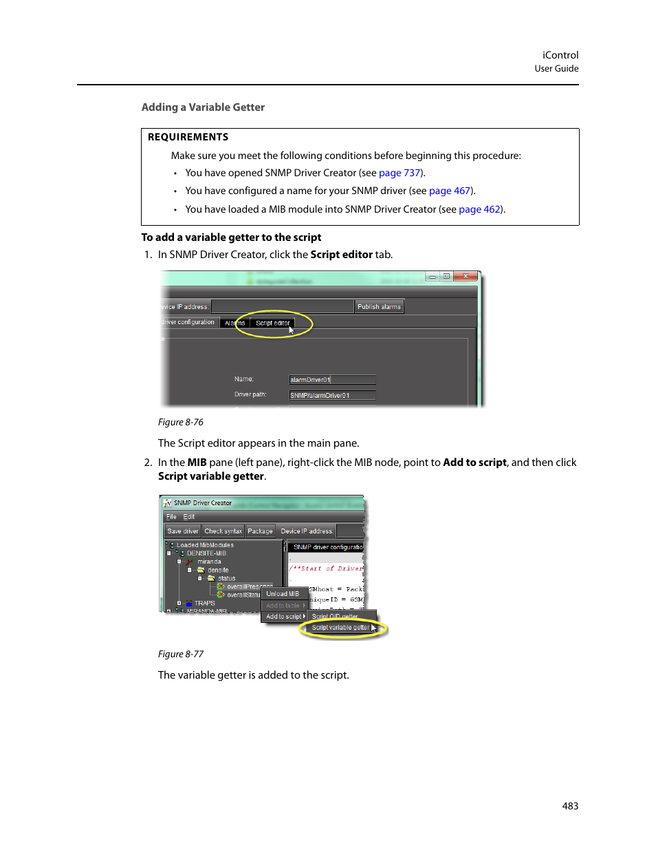 Adding a variable getter | Grass Valley iControl V.4.43 User Manual | Page 493 / 772