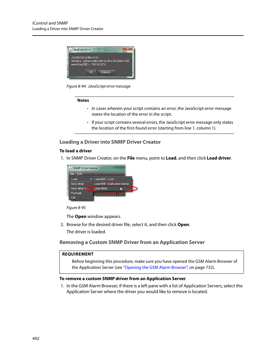 Loading a driver into snmp driver creator | Grass Valley iControl V.4.43 User Manual | Page 502 / 772