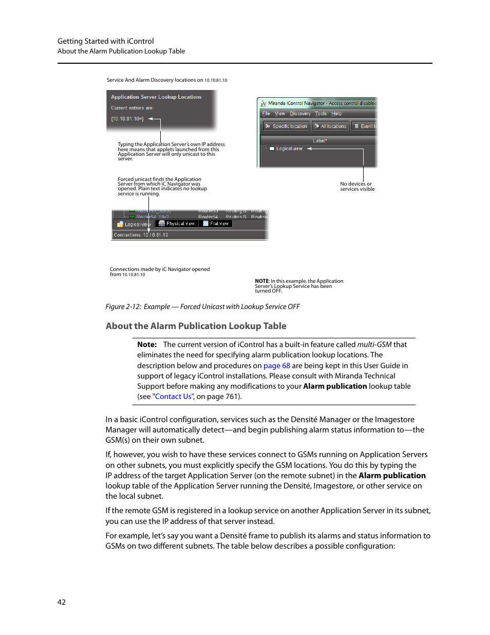 About the alarm publication lookup table | Grass Valley iControl V.4.43 User Manual | Page 52 / 772