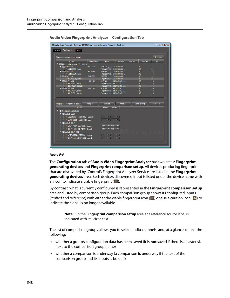Audio video fingerprint analyzer—configuration tab | Grass Valley iControl V.4.43 User Manual | Page 558 / 772