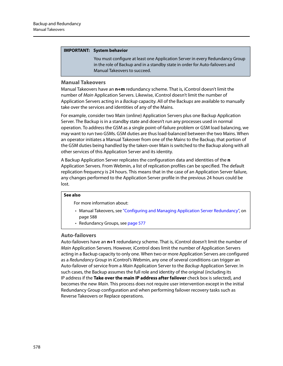 Manual takeovers, Auto-failovers | Grass Valley iControl V.4.43 User Manual | Page 588 / 772