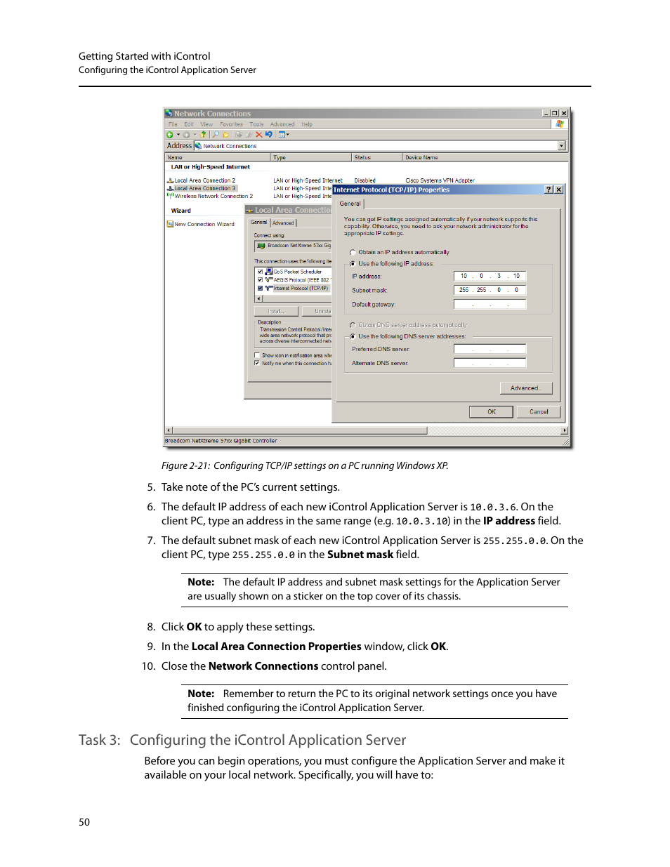 Configuring the icontrol application server | Grass Valley iControl V.4.43 User Manual | Page 60 / 772
