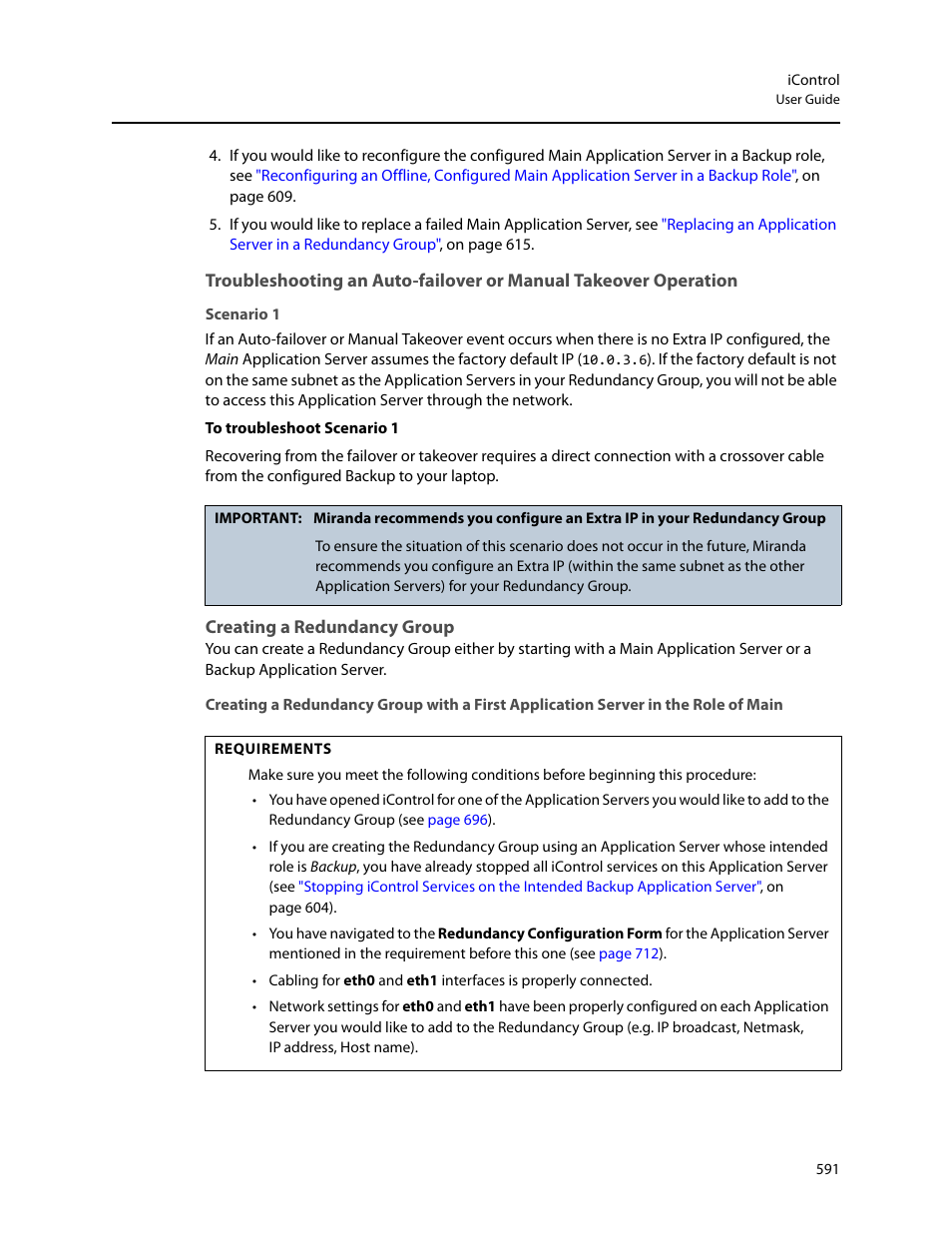 Scenario 1, Creating a redundancy group | Grass Valley iControl V.4.43 User Manual | Page 601 / 772