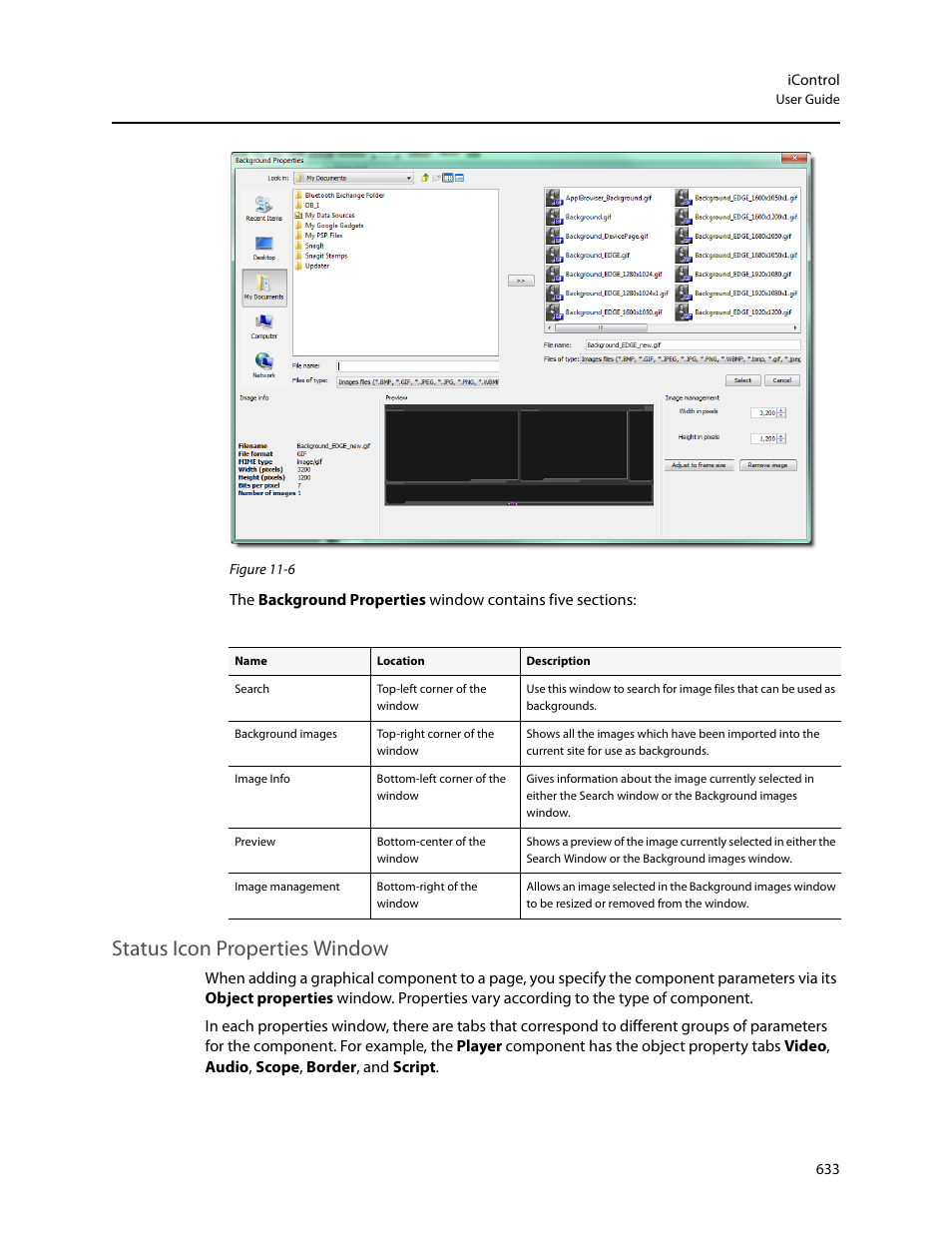 Status icon properties window | Grass Valley iControl V.4.43 User Manual | Page 643 / 772